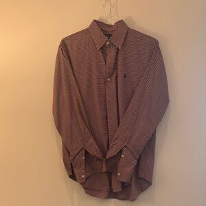 Ralph Lauren Burgundy Checkered Casual Shirt